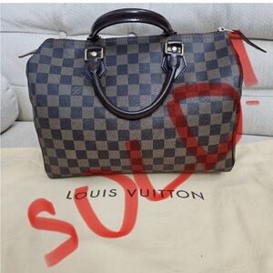 SOLD SOLD SOLD.   Louis Vuitton Damier Speedy  30
